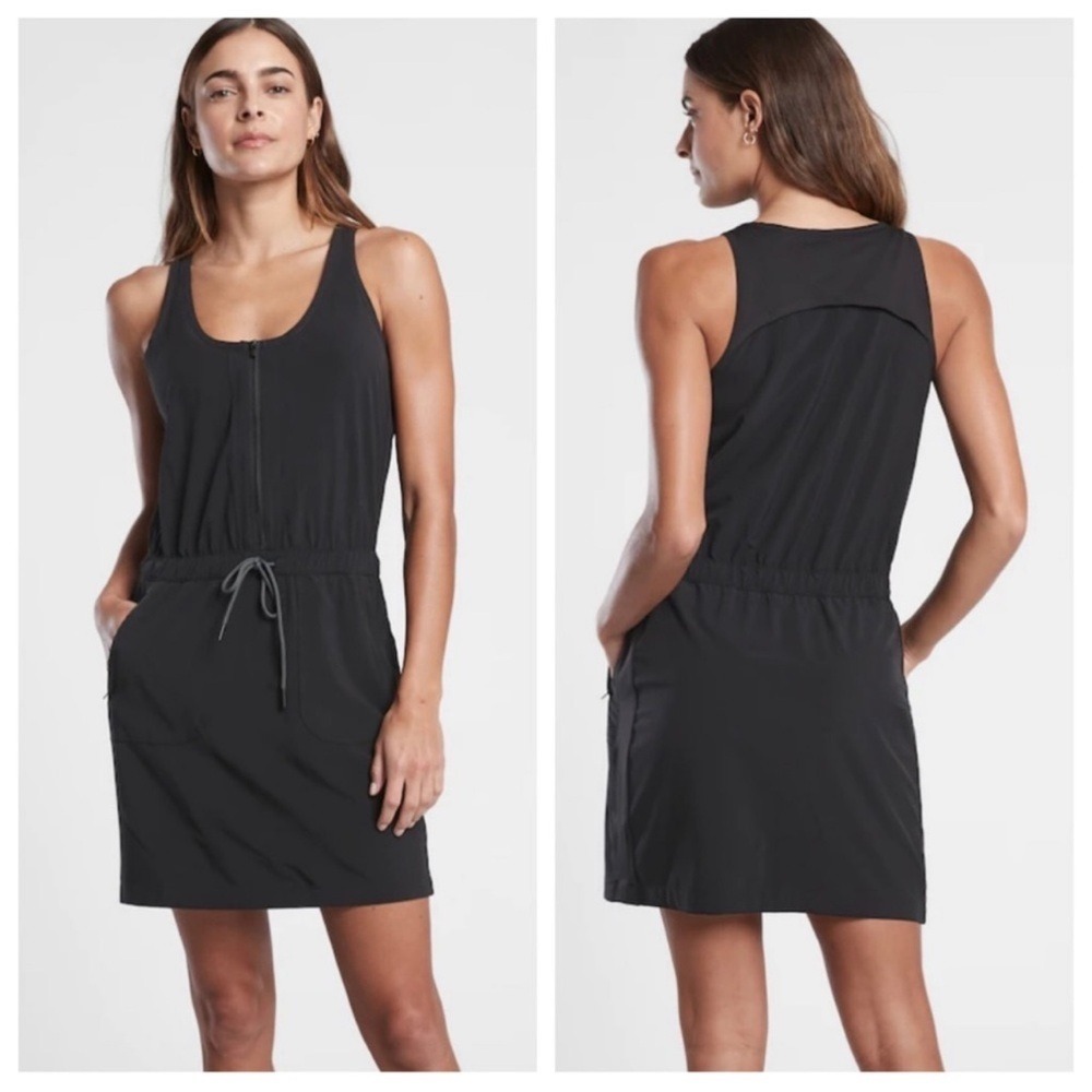 Athleta Expedition Skort Dress Black Granola Gorpcore Hiking Romper Size 4